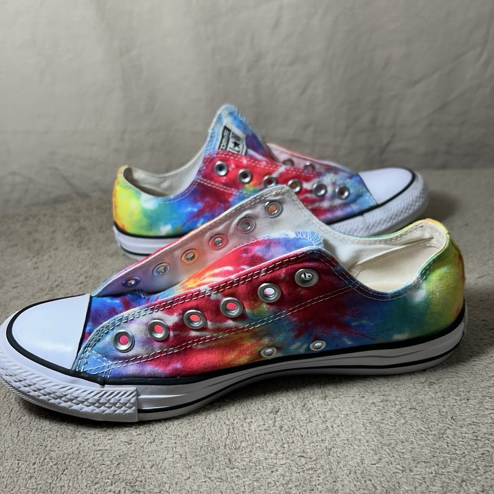 Converse Tie-Dye Low Top Sneakers in Rainbow Colors - Picture 10 of 11